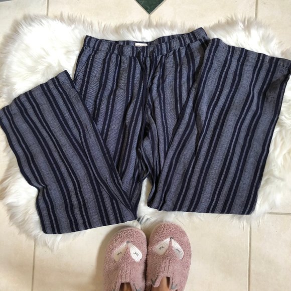 Merona Navy Striped Flowy Pants - Picture 1 of 2